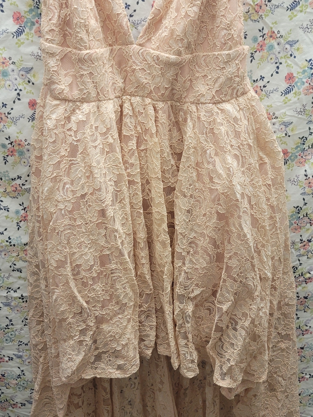 Women's Lace High-Low Dress in Blush